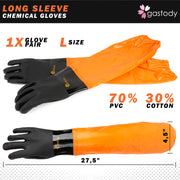 Gastody extra-long PVC chemical gloves size large