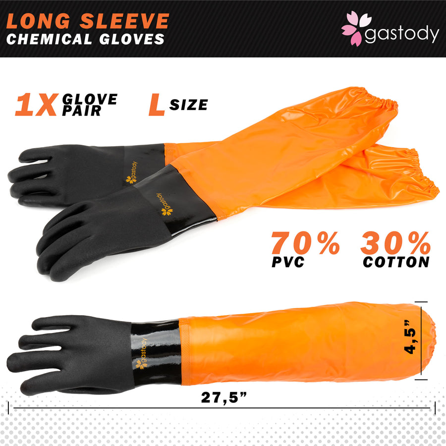 Gastody extra-long PVC chemical gloves size large