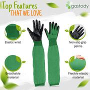 Gastody long sleeve gardening gloves in green, feature