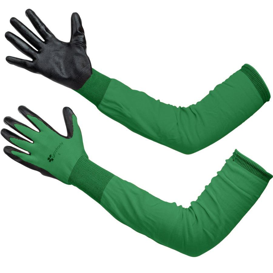 Gastody long sleeve gardening gloves in green, primary