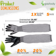 Gastody long sleeve gardening gloves in grey, detail