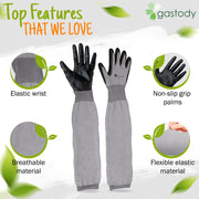 Gastody long sleeve gardening gloves in grey, feature