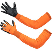 Gastody long sleeve gardening gloves in orange, primary