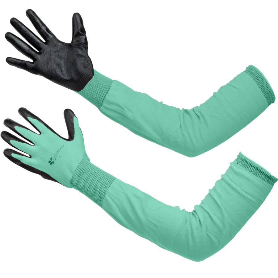 Gastody long sleeve gardening gloves in turquoise, primary